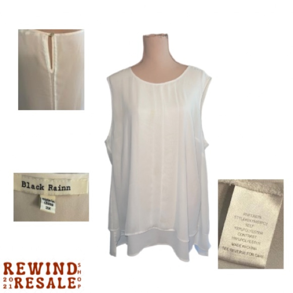Black Rainn women’s plus sleeveless blouse Sz 3x